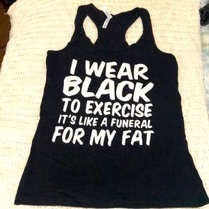 Black womens exercise workout fitness tank top large